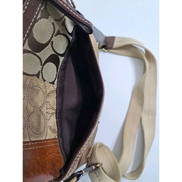 Coach Patchwork Animal Print Safari Adjustable Strap Zipper Crossbody Bag Tote - Picture 5 of 7